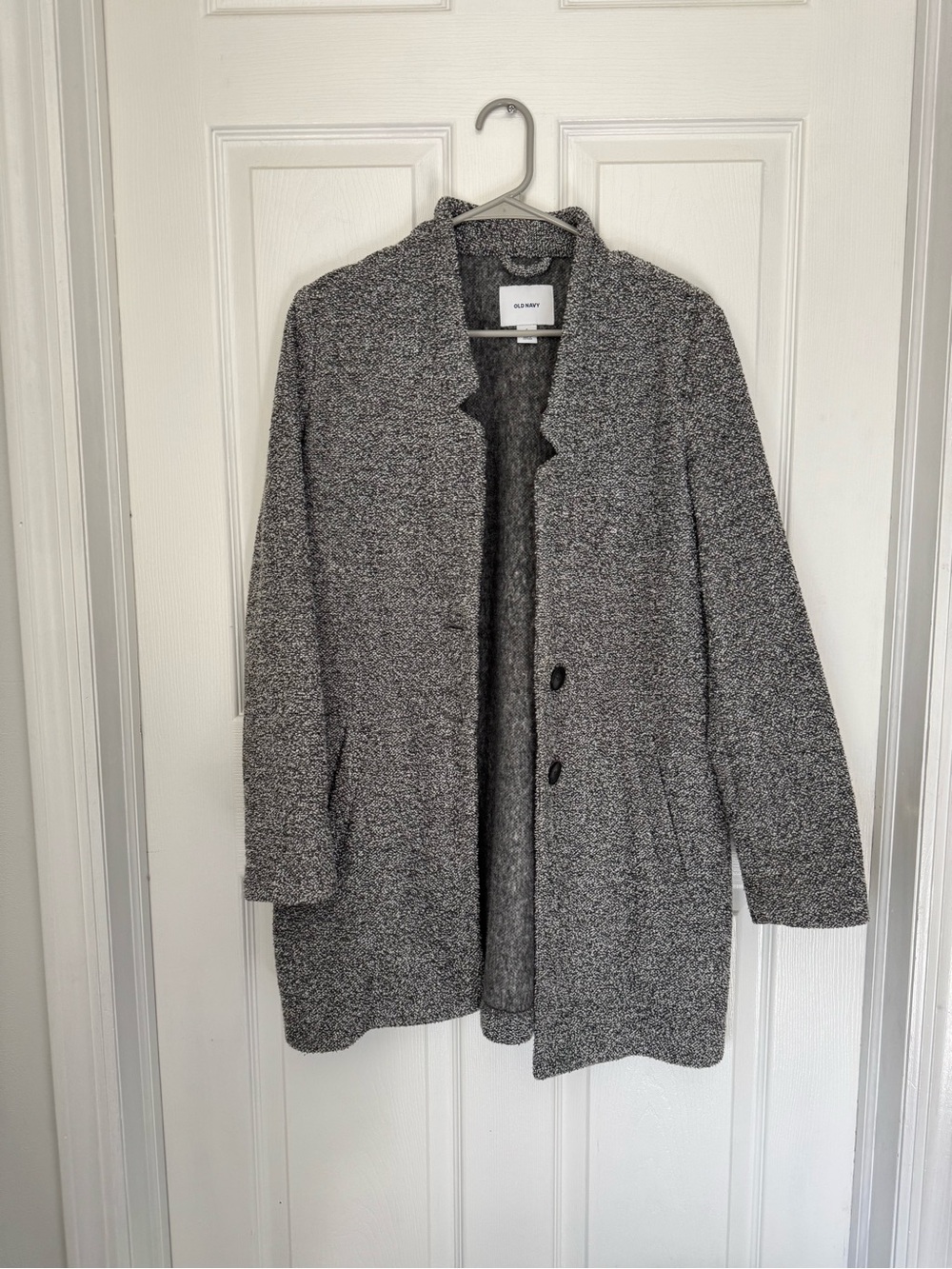 Old Navy Gray Bouclé Pea Coat